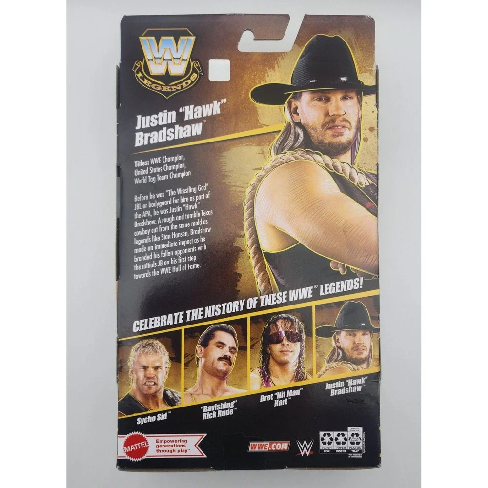 Mattel WWE Elite Legends Series 25‎ Justin Hawk Bradshaw New In Box Sealed